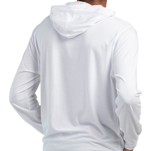 NEW JOHNNIE-O Performance T Shirt Hoodie white for men 253 - Picture 2 of 5